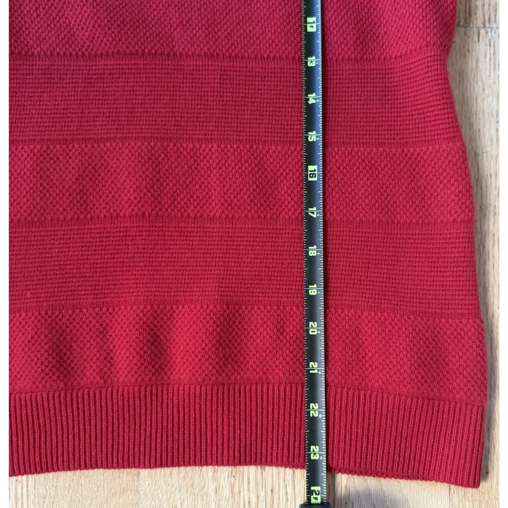 Miss Wu 100% Cashmere Red Textured Stripe Crewneck Quiet Luxury Sweater Womens S - Picture 7 of 7